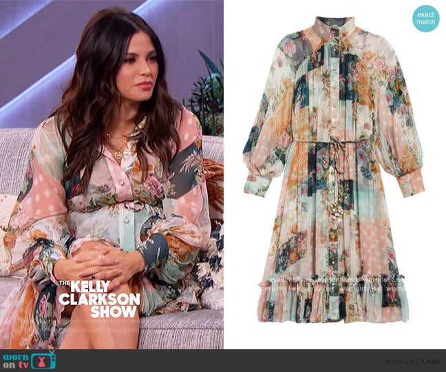Zimmermann Wavelength Mixed Print Midi Dress