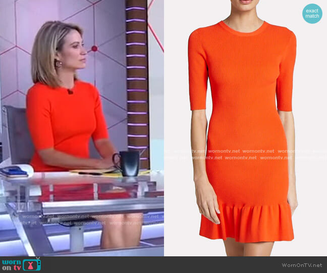 A.L.C. Vance Ruffled Dress worn by Amy Robach on Good Morning America
