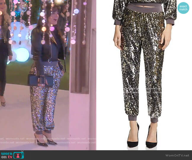 Alice + Olivia Pete Pants worn by Kyle Richards on The Real Housewives of Beverly Hills