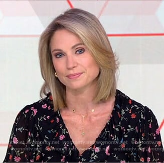 Amy’s black floral top on Good Morning America