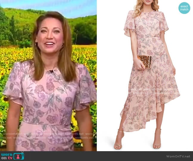 ASTR The Label Floral Print Dress worn by Ginger Zee on Good Morning America