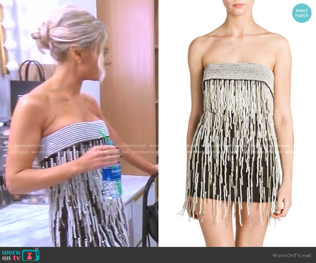 Attico Strapless Pearl Embellished Mini Dress worn by Dorit Kemsley on The Real Housewives of Beverly Hills