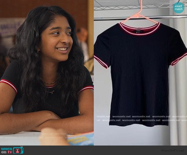 Forever 21 Contrast Top worn by Devi Vishwakumar (Maitreyi Ramakrishnan) on Never Have I Ever