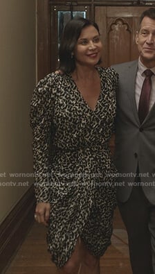 Cassie’s floral ruched puff sleeve dress on Good Witch