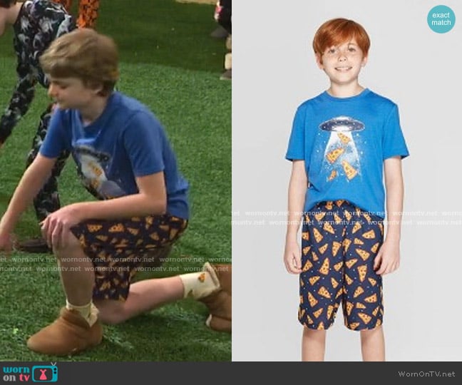 Cat & Jack Pizza Pajama Set worn by Finn Sawyer (Will Buie Jr) on Bunkd