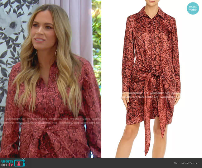 Cinq a Sept Gaby Snakeskin-Print Dress worn by Teddi Mellencamp Arroyave on The Real Housewives of Beverly Hills
