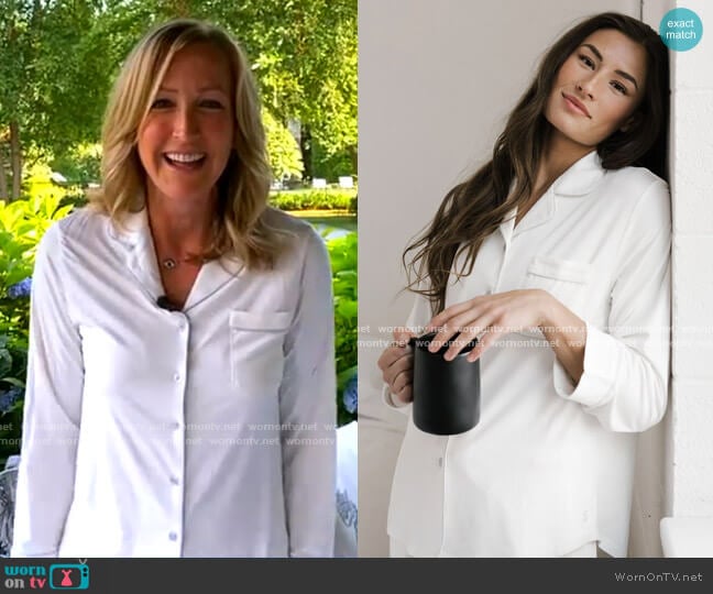 Cozy Earth Bamboo Pajama Set worn by Lara Spencer on Good Morning America