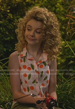 Destiny’s cherry print sleeveless top on Bunkd