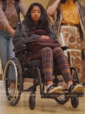 Devi’s black corduroy jacket on Never Have I Ever