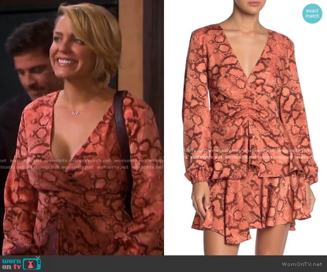 Do + Be Snake Skin Print Faux Wrap Dress worn by Nicole Walker (Arianne Zucker) on Days of our Lives