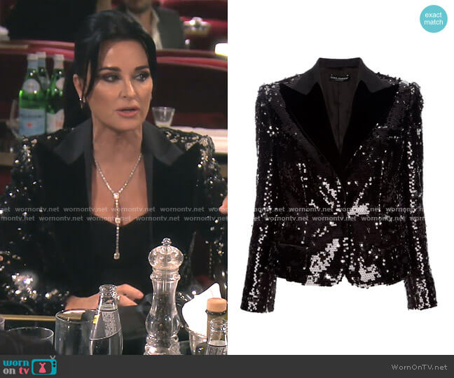 Dolce & Gabbana Sequin Blazer worn by Kyle Richards on The Real Housewives of Beverly Hills