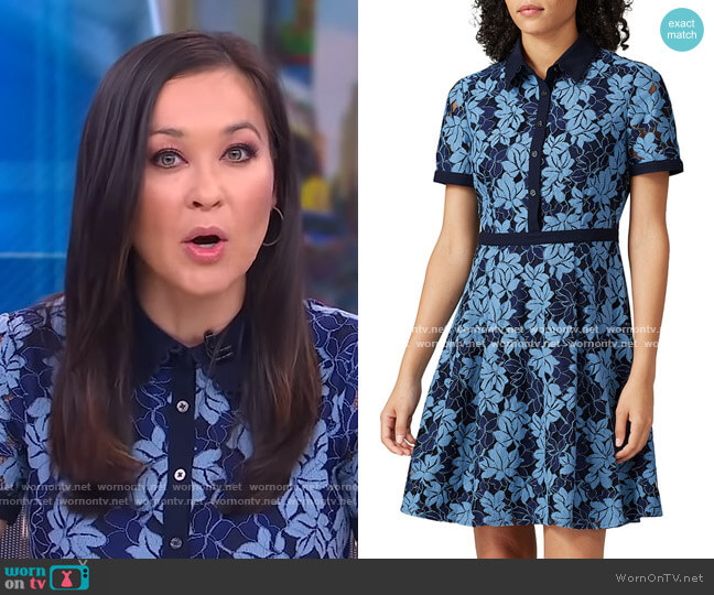 Draper James Collection Lace Shirtdress worn by Eva Pilgrim on Good Morning America