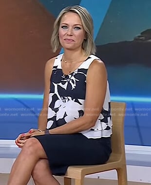 Dylan’s white and navy floral layered top on Today
