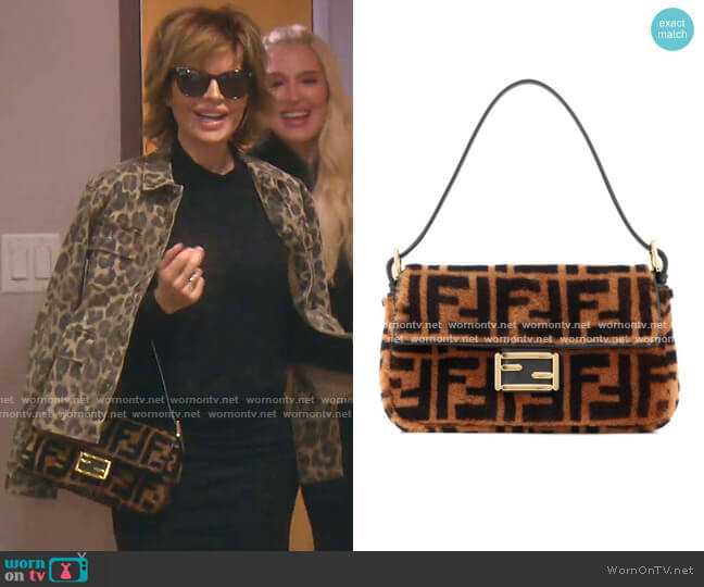 Fendi Baguette Fur Shoulder Bag worn by Lisa Rinna on The Real Housewives of Beverly Hills