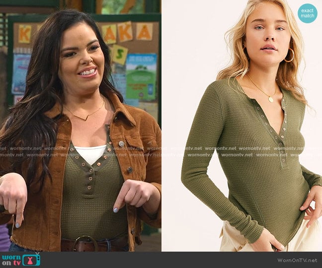 Free People One Of The Girls Henley worn by Lou Hockhauser (Miranda May) on Bunkd