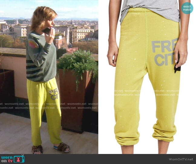 Freecity Super Fluff OG Splash Sweats worn by Lisa Rinna on The Real Housewives of Beverly Hills