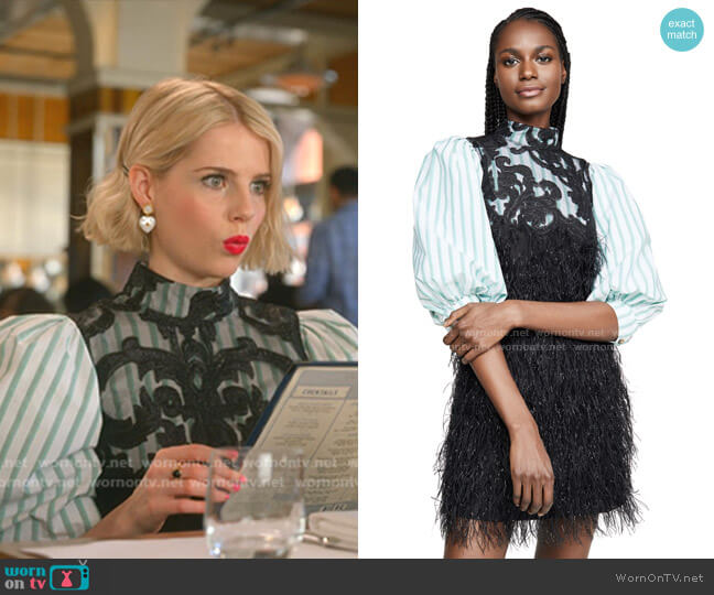 Ganni Feathery Cotton Dress worn by Astrid (Lucy Boynton) on The Politician