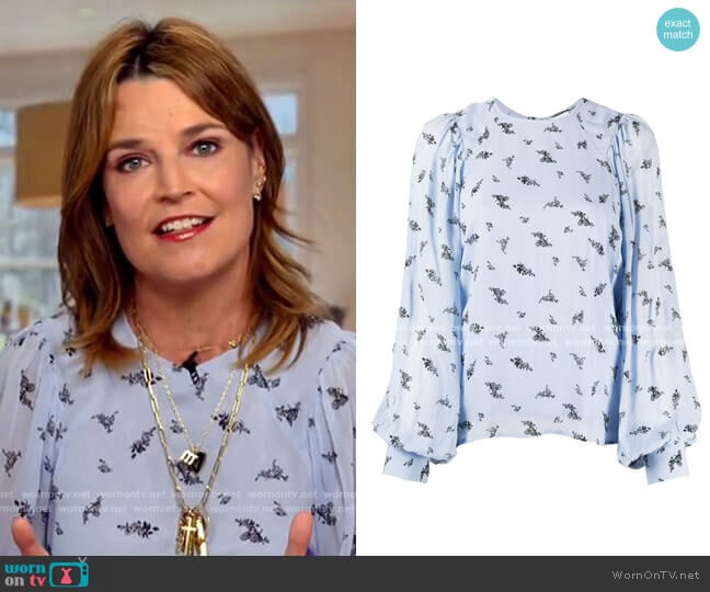 Ganni Printed Georgette Blouse worn by Savannah Guthrie on Today