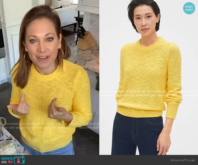 Gap Slub Crewneck Sweater worn by Ginger Zee on Good Morning America