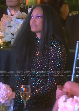 Garcelle’s black embellished jumpsuit on The Real Housewives of Beverly Hills