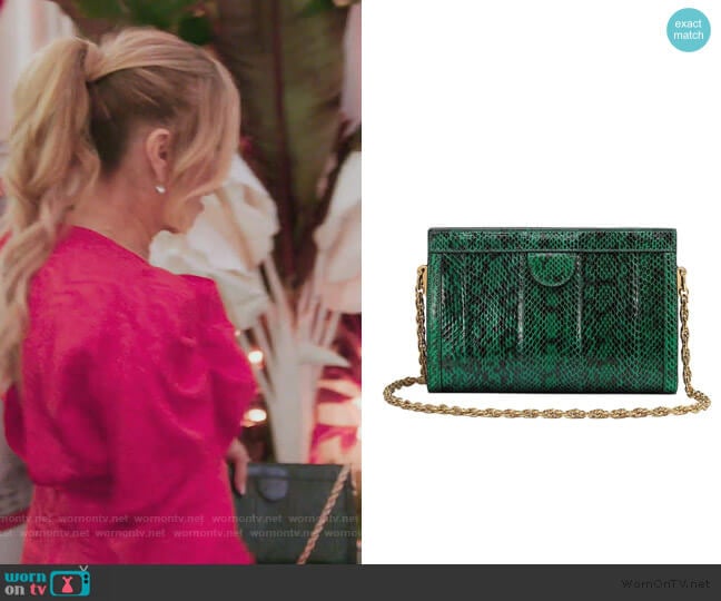 Gucci Ophidia small snakeskin shoulder bag worn by Ramona Singer on The Real Housewives of New York City