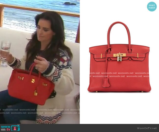 Hermes Birkin 30 Tote Bag worn by Kyle Richards on The Real Housewives of Beverly Hills
