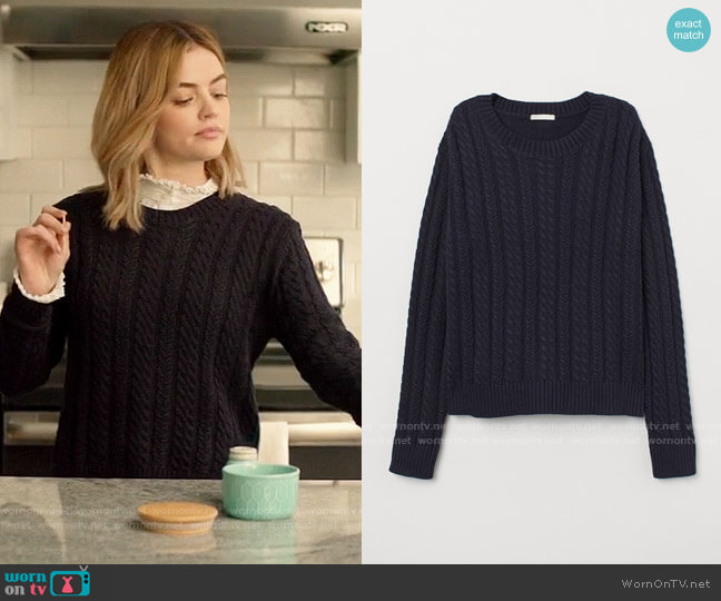 H&M Cable-knit Sweater worn by Lucy Neal (Lucy Hale) on A Nice Girl Like You (2020)