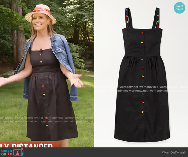 HVN Laura Embroidered Poplin Dress worn by Savannah Guthrie on Today