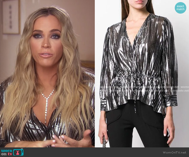 Iro Darla Blouse worn by Teddi Mellencamp Arroyave on The Real Housewives of Beverly Hills
