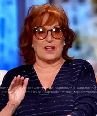Joy’s blue stripe v-neck sweater on The View