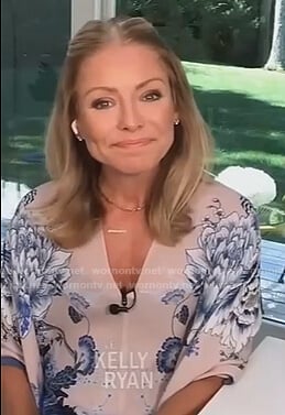 Kelly’s pink floral caftan on Live with Kelly and Ryan