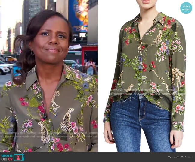 L'Agence Nina Blouse worn by Deborah Roberts on Good Morning America
