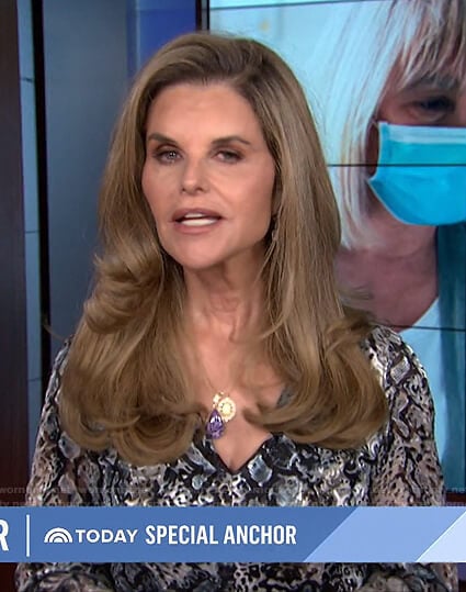 Maria’s snake print v-neck dress on Today