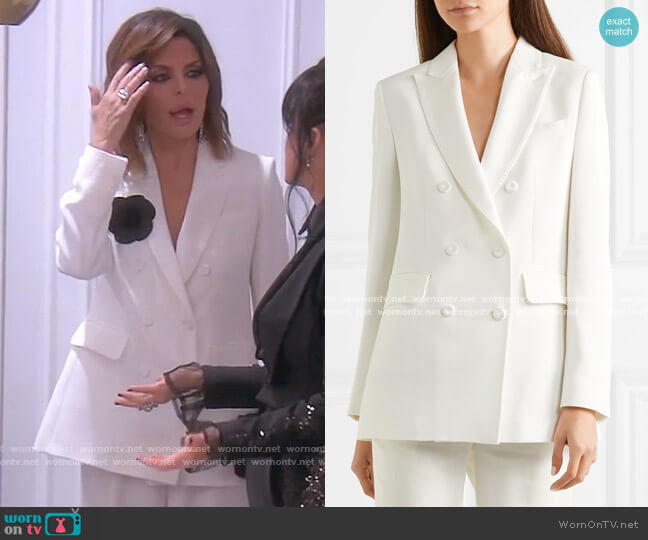 Max Mara Double-Breasted crepe Blazer worn by Lisa Rinna on The Real Housewives of Beverly Hills