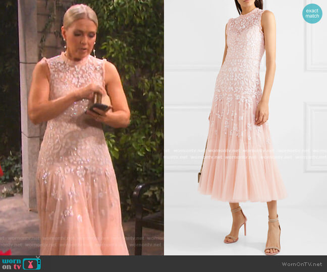 Needle & Thread Bella Embellished Tulle Midi Dress worn by Jennifer Horton (Melissa Reeves) on Days of our Lives