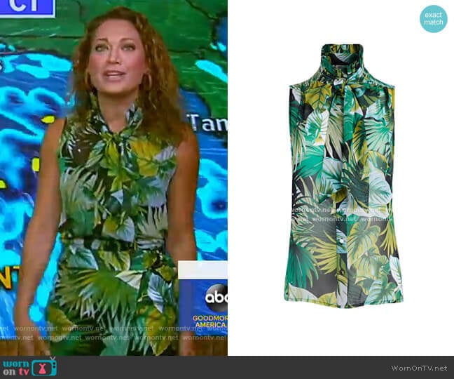 New York & Company Ginger Bow Blouse - Eva Mendes Collection worn by Ginger Zee on Good Morning America