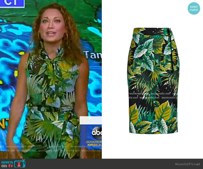 New York & Company Sora Wrap Skirt - Eva Mendes Collection worn by Ginger Zee on Good Morning America