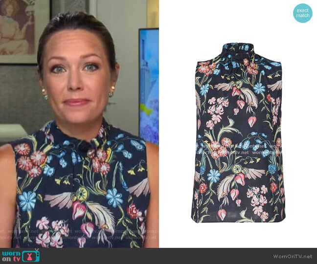 Peter Pilotto Printed High Neck Top worn by Dylan Dreyer on Today