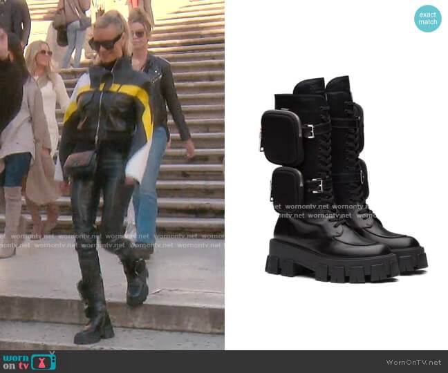 Prada Monolith Chunky Boots worn by Dorit Kemsley on The Real Housewives of Beverly Hills