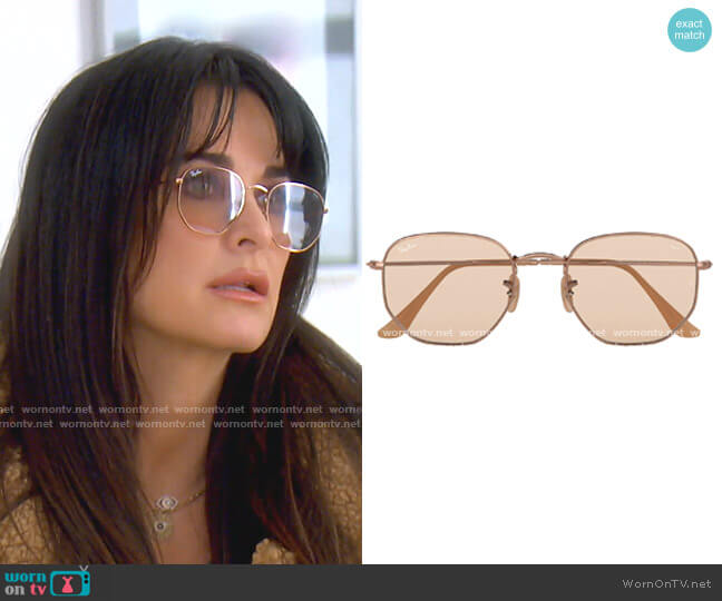 Ray Ban Hexagonal Evolve Sunglasses worn by Kyle Richards on The Real Housewives of Beverly Hills