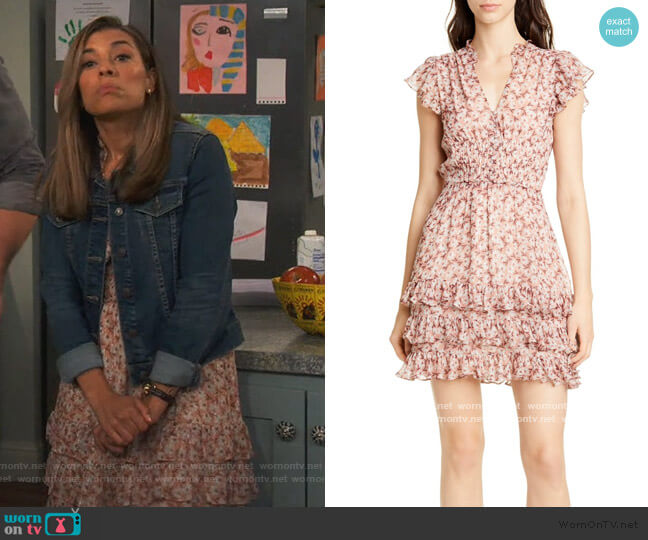 Rebecca Taylor Lucia Metallic Silk Blend Chiffon Mini Dress worn by Jo (Christina Vidal Mitchell) on United We Fall