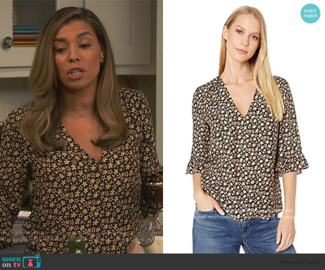 Rebecca Taylor Long Sleeve Louisa Floral Top worn by Jo (Christina Vidal Mitchell) on United We Fall