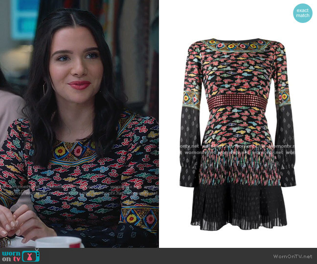Saloni Patchwork Pleated Dress worn by Jane Sloan (Katie Stevens) on The Bold Type