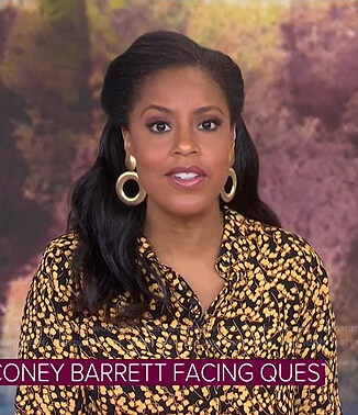 Sheinelle’s black and yellow print blouse on Today