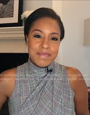 Sheinelle’s grey plaid sleeveless dress on Today