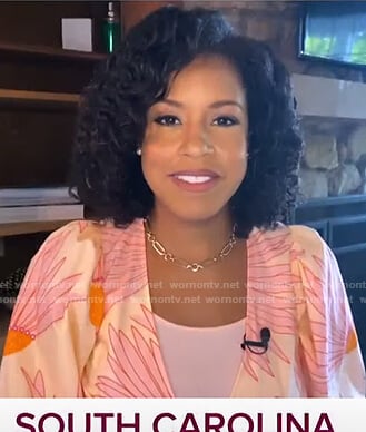 Sheinelle’s pink floral wrap dress on Today