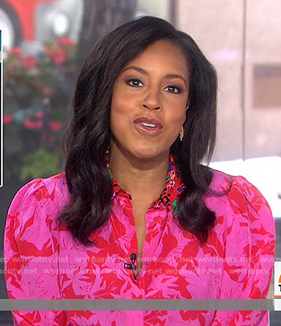 Sheinelle’s pink and red floral blouse on Today