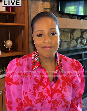 Sheinelle’s pink and red floral blouse on Today
