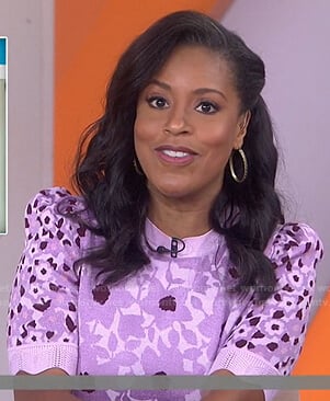 Sheinelle’s pink floral sweater on Today