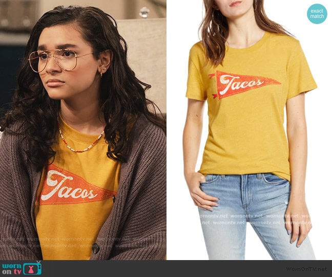 Sub_Urban Riot Tacos Graphic Tee worn by Ashley Garcia (Paulina Chávez) on The Expanding Universe of Ashley Garcia